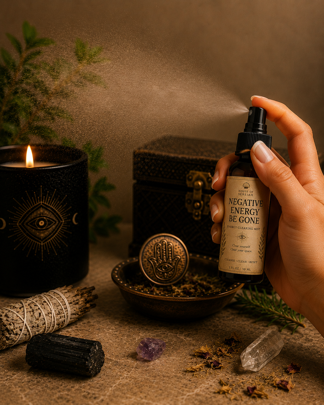 NEGATIVE ENERGY BE GONE

Energy Clearing Mist